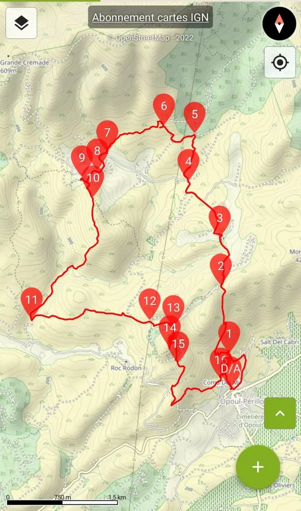 Trace boucle de Périllos