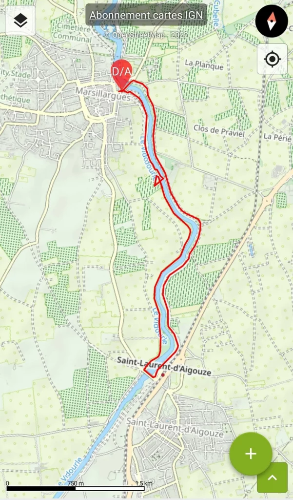 Trace boucle du Vidourle